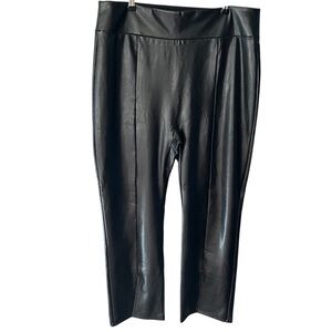 Abercrombie & Fitch Abercrombie Split-Hem Vegan Leather Slim Flare Pants XXLS
